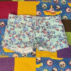 Levi's Light Blue Floral Jean Shorts